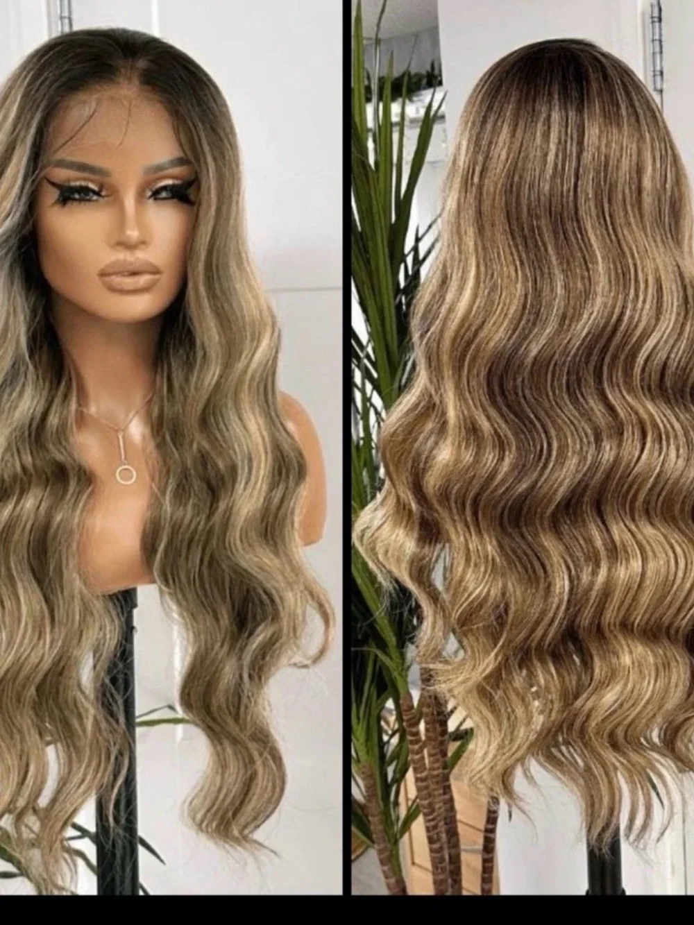 Wavy Lace Front Wig - Dark Rooted Blonde Balayage